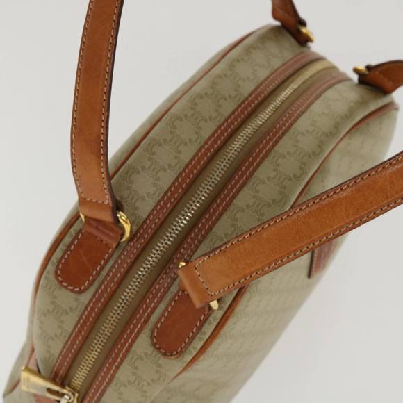 CELINE Macadam Canvas Hand Bag PVC Leather Beige Auth 38694 - Picture 6 of 16